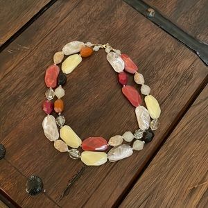 Anthroplogie Double strand statement Necklace . NEW